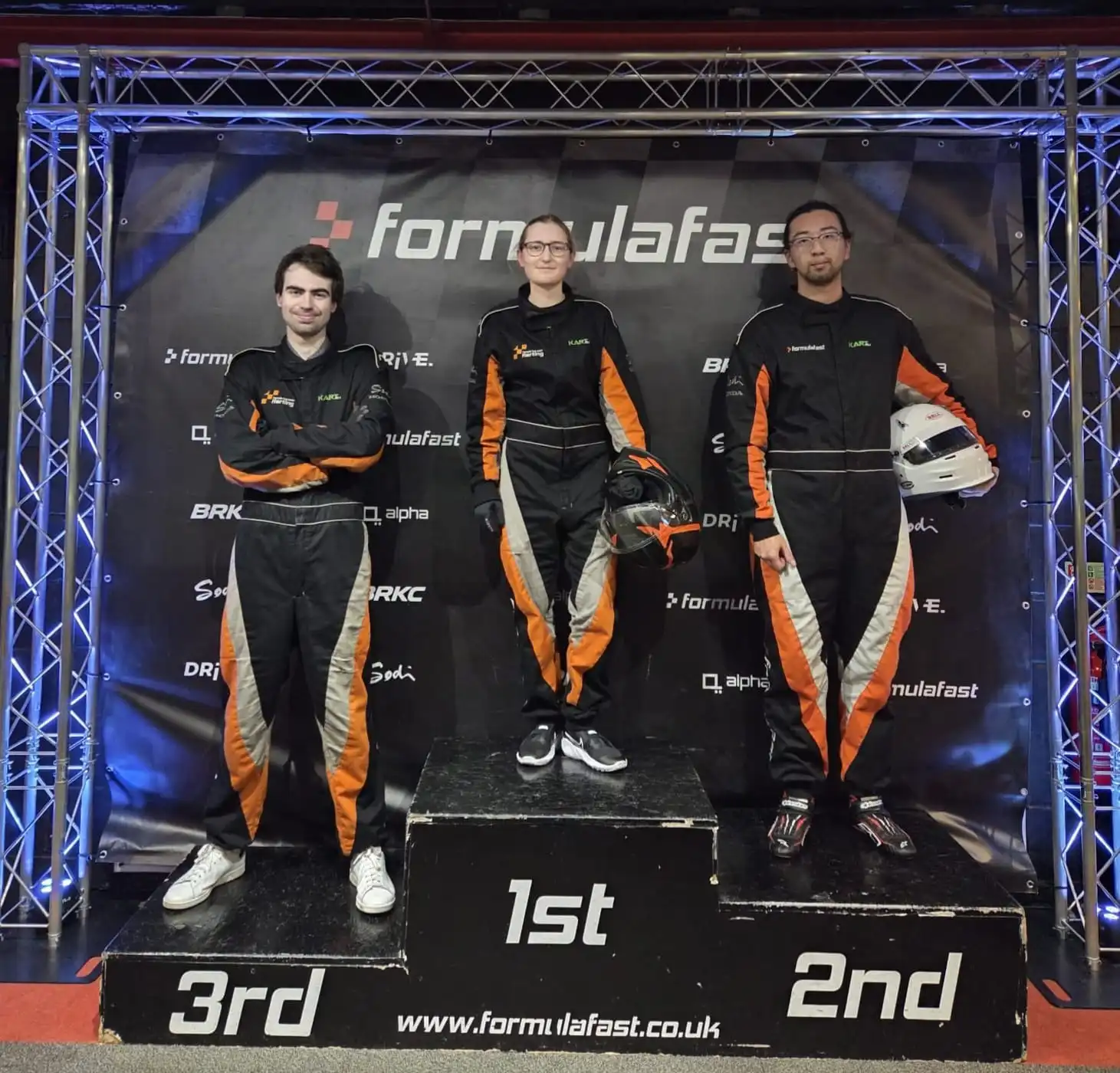 First place podium at a society karting session